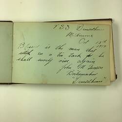 HT 54990, Autograph Album - Ellen McPhee, SS Demosthenes, 1919 (MIGRATION), Document, Registered