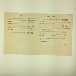 HT 57773, Program - Induction of Officers, Filipino Association of Melbourne, Fitzroy, 7 Apr 1962 (CULTURAL IDENTITY), Document, Registered