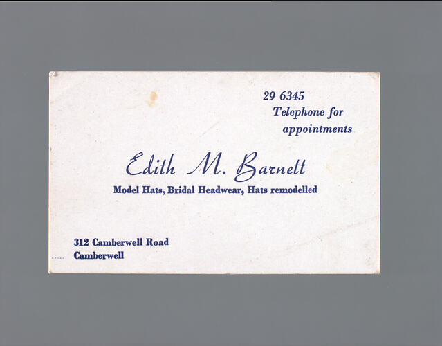 Business Card - Edith M. Barnett