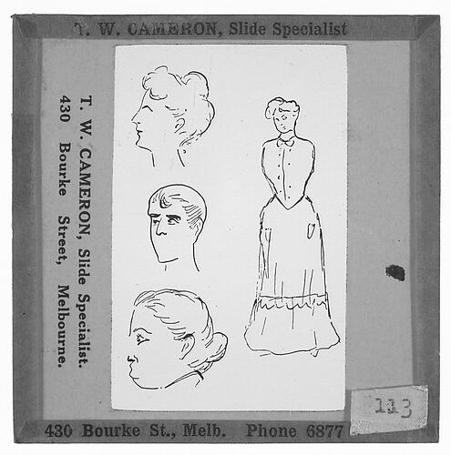 Lantern Slide - Universal Opportunity League, Four Drawings