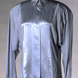 Shirt - Prue Acton, Ice Blue Silk, circa 1987