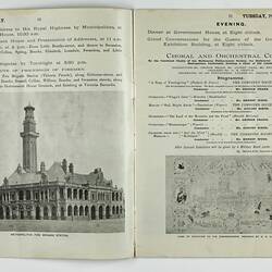 Printed double page of booklet,  in black and white with black and white photographs and illustrations.