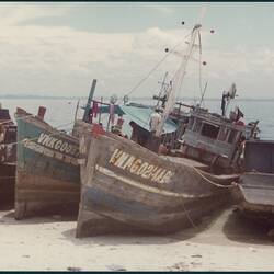 Digital Image - Four Refugee Boats, Vietnamese Refugee Camp, Pulau Tengah, Johore, Malaysia, 1978-1979