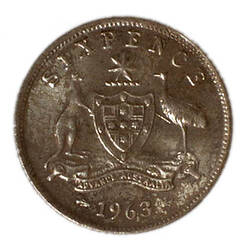 Australia, 6 Pence, Reverse