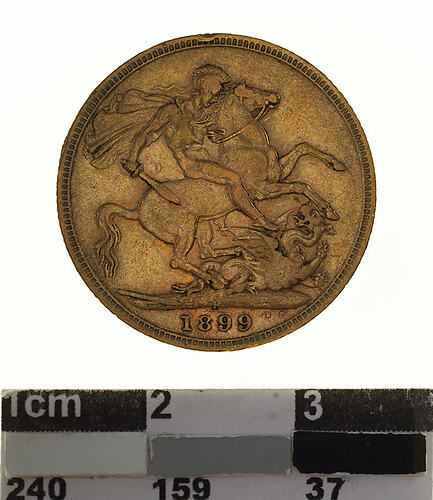 Coin - Sovereign, Western Australia, Australia, 1899, photographed by Museums Victoria