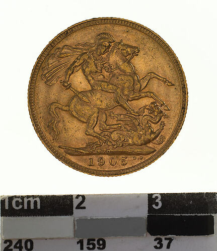 Coin - Sovereign, Western Australia, Australia, 1905, photographed by Museums Victoria