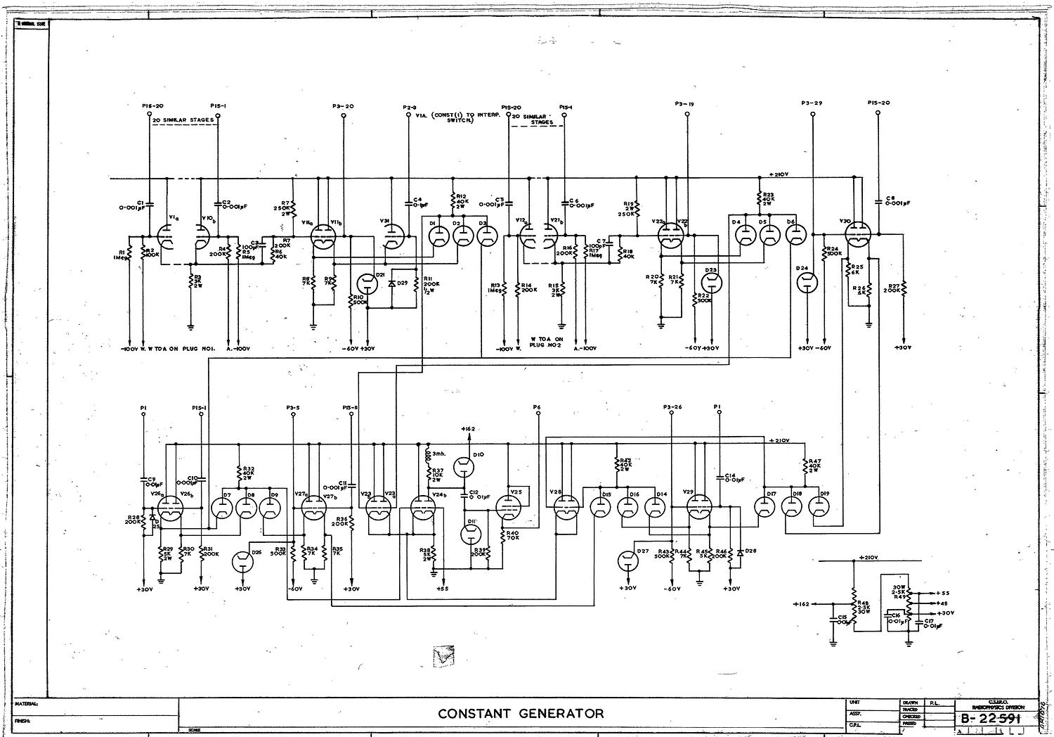 Schematic Diagram - CSIRAC Computer, 'Constant Generator', B22591, 1948 ...