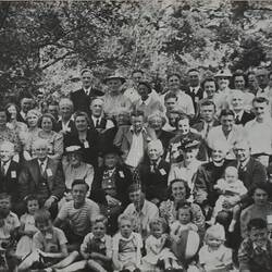 Digital Photograph - Family Gathering of over 100 People, at Annual Picnic, Heidelberg, 1949