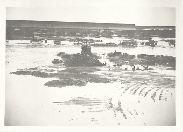 Photograph - Flood Damage at HV McKay Massey Harris Factory, Sunshine 1946