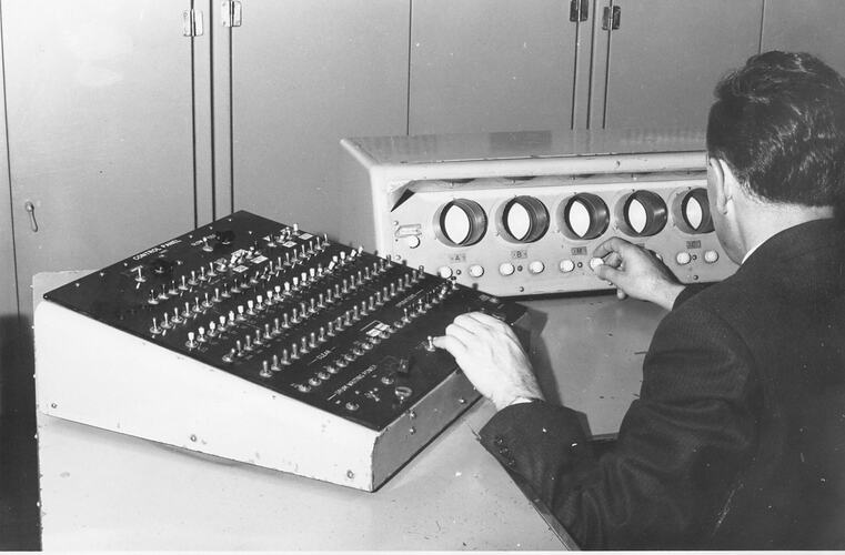 Jurij Semkiw at operating console.