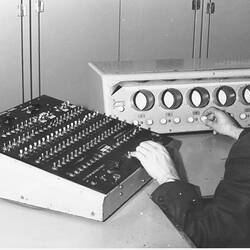 Photograph - CSIRAC Computer, Jurij Semkiw at Operating Console, 1964