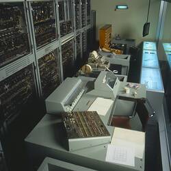 Six computer cabinets and control station