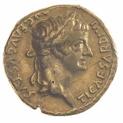 Coin - Aureus, Emperor Tiberius, Ancient Roman Empire, 14-37 AD