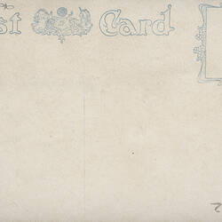 Postcard - 'Souvenir of the ANA Exhibition', Exhibition Building, Calvert Engineering Company, Melbourne, 1907 (Reverse)