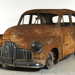 Burnt brown car.