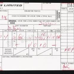 Aeroplane Ticket - Issued to Tran Thi Cuc, Qantas, Kuala Lumpur, 14 Jul 1978