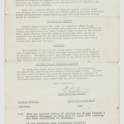 Letter - Settlement Application Approval, Myerscough,1963