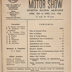 Catalogue - Motor Show Official Guide Book 1956