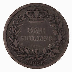 Coin - Shilling, Queen Victoria Great Britain, 1838 (Reverse)