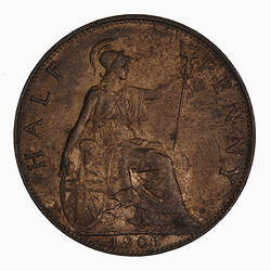 Coin - Halfpenny, Queen Victoria, Great Britain, 1901 (Reverse)