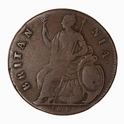 Coin - Halfpenny, Charles II, Great Britain, 1673 (Reverse)