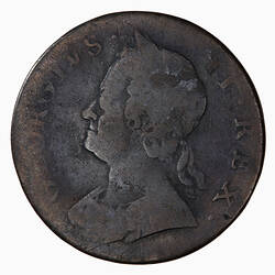 Coin - Halfpenny, George II, Great Britain, 1748 (Obverse)