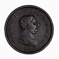 Coin - Penny, George III, Great Britain, 1806 (Obverse)