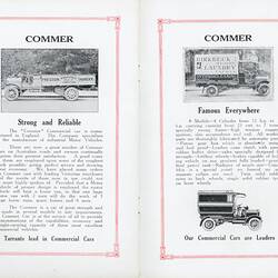 Two pages from a motor car catalogue.