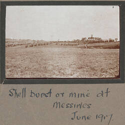 Photograph - 'Shell Burst', Mesen, Belgium, Sergeant John Lord, World War I, Jun 1917