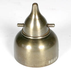 Brass metal conical instrument.
