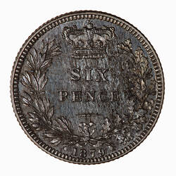 Proof Coin - Sixpence, Queen Victoria, Great Britain, 1879 (Reverse)