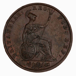 Coin - Halfpenny, Queen Victoria, Great Britain, 1855 (Reverse)