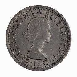 Coin - Sixpence, Elizabeth II, Great Britain, 1964 (Obverse)
