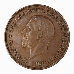 Coin - Penny, George V, Great Britain, 1928 (Obverse)