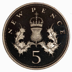 Proof Coin - 5 New Pence, Elizabeth II, Great Britain, 1981 (Reverse)