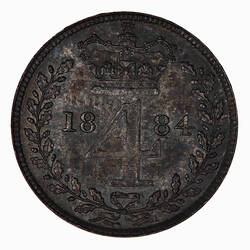 Coin - Groat (Maundy), Queen Victoria, Great Britain, 1884 (Reverse)