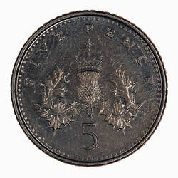 Coin - 5 Pence, Elizabeth II, Great Britain, 1995 (Reverse)