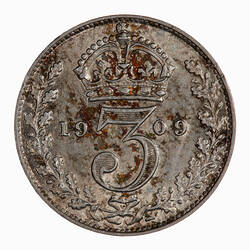 Coin - Threepence, Edward VII, Great Britain, 1909 (Reverse)