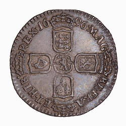Coin - Sixpence, William III, Great Britain, 1696 (Reverse)