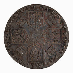 Coin - Sixpence, George III, Great Britain, 1787 (Reverse)