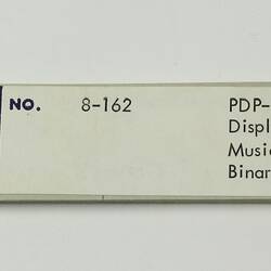 Paper Tape - DECUS, '8-162 PDP-8, Display Program for PDP-8, Musics, Binary', circa 1968
