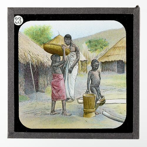 Lantern Slide - African Village Life, Life & Work of Dr David Livingstone, circa 1900