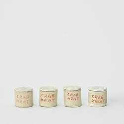 Canisters - Crab Meat, Larder & Store Room, Doll's House, 'Pendle Hall', 1940s