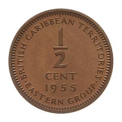 Proof Coin - 1/2 Cent, British Caribbean Territories, 1955