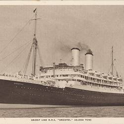 Postcard - Orient Line, RMS Orontes, circa 1955