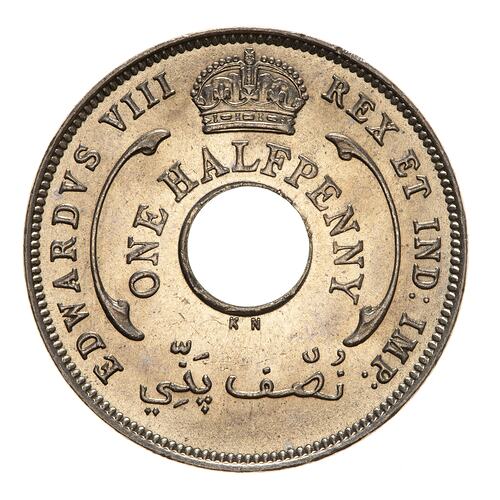 Coin - 1/2 Penny, British West Africa, 1936
