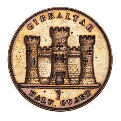 Proof Coin - 1/2 Quart, Gibraltar, 1841-1878
