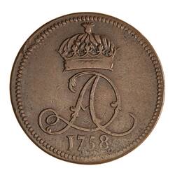 Coin - 1/2 Penny, Isle of Man, 1758