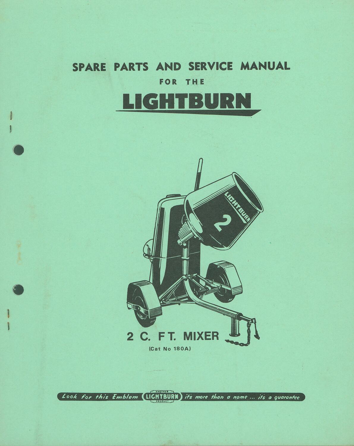 Service Manual Lightburn & Co. Ltd, 'Lightburn' 2 Cu.Ft Concrete