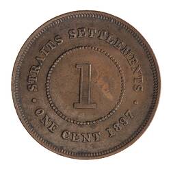 Coin - 1 Cent, Straits Settlements, 1897